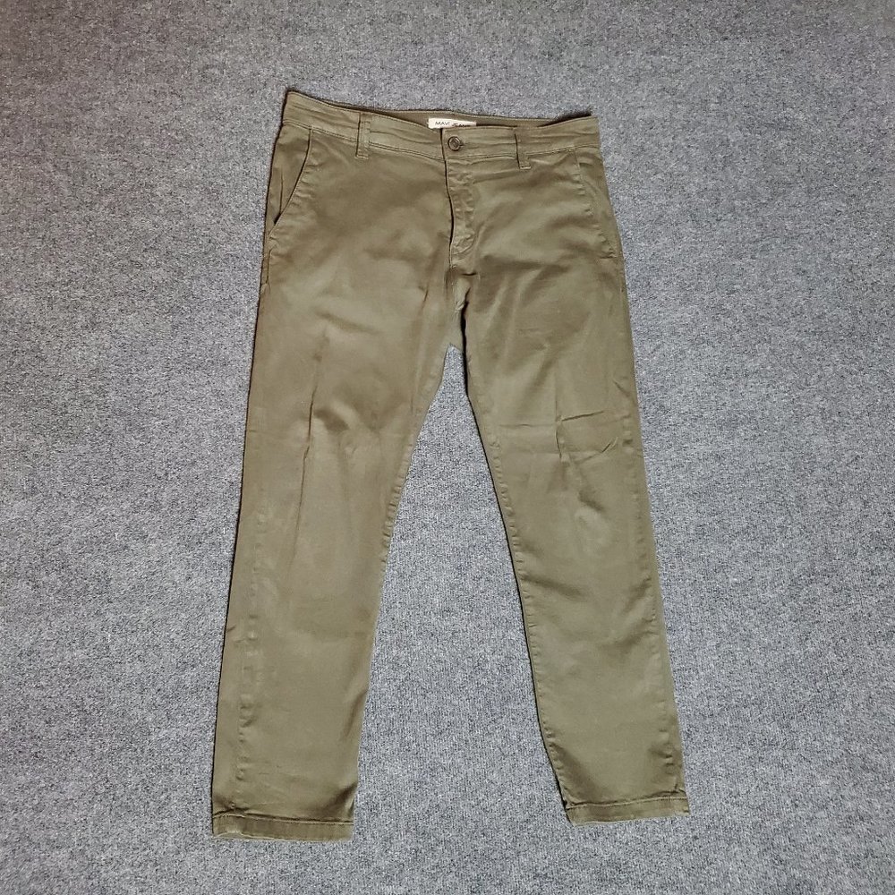 Mavi Jeans Johnny 33x28 (Meas 35x28 10.5" Mid Rise) Green Chino Pants A17
